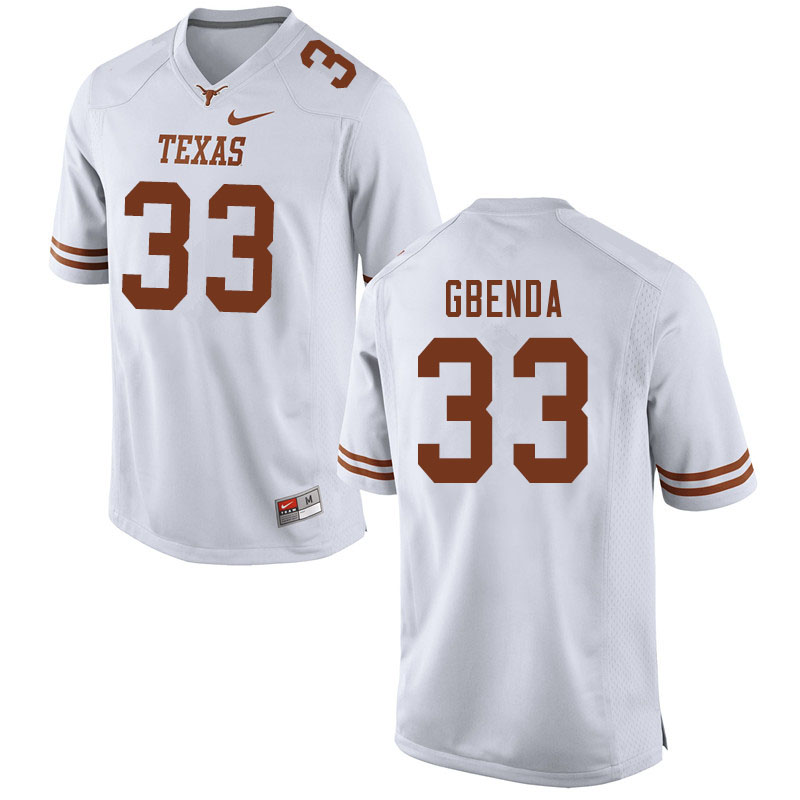 Men #33 David Gbenda Texas Longhorns College Football Jerseys Sale-White